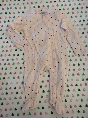 Mighty Cute Pink Polka Dot Footed One-Piece